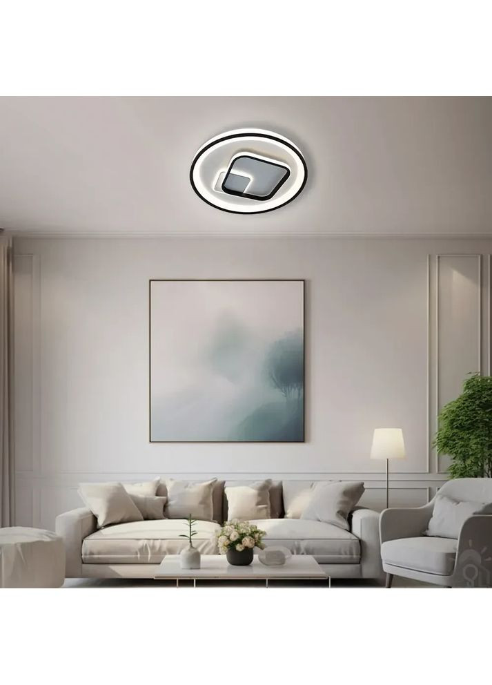 Люстра керована світлодіодна LORA H 80 Вт 480x65 мм Чорна ESLLSE (365651701)