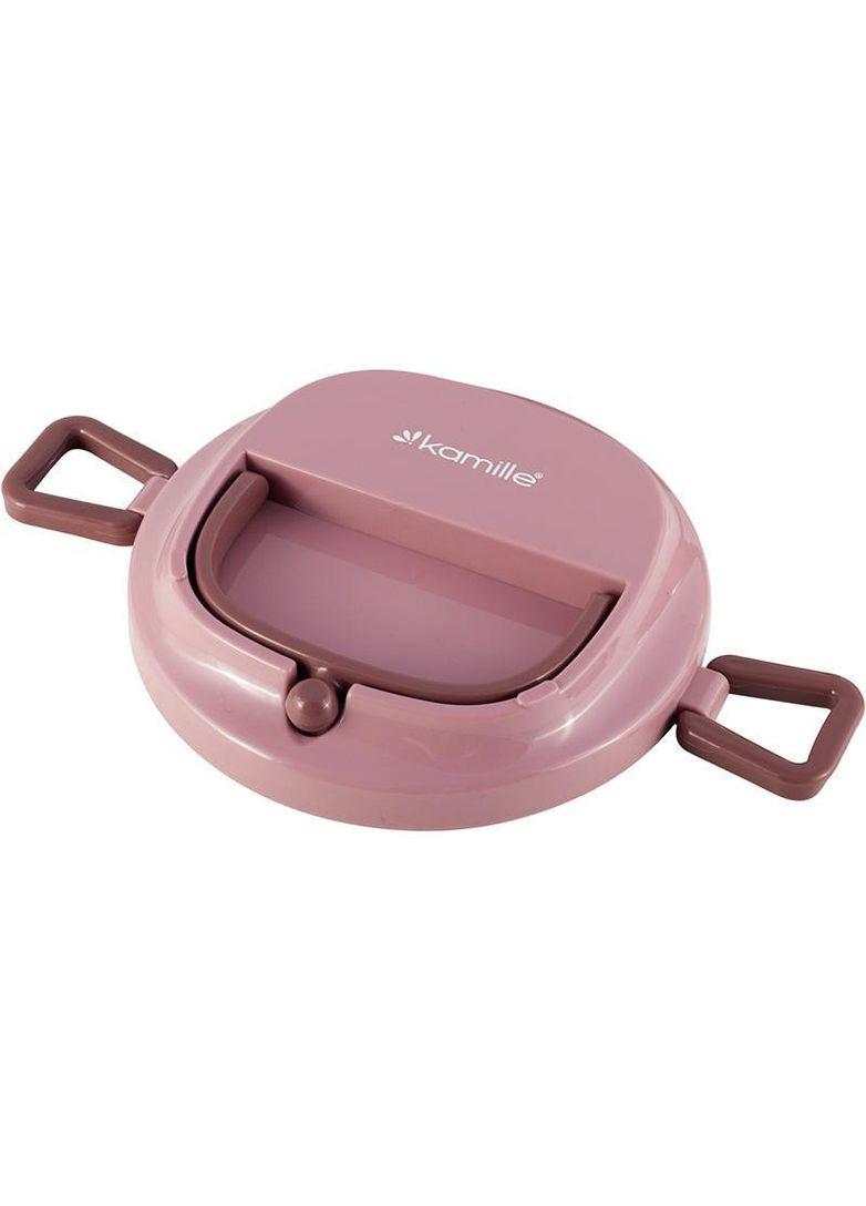 Ланч-бокс Snack 1700мл двухуровневый, пластик и нержавеющая сталь, розовый Kamille (330020402)