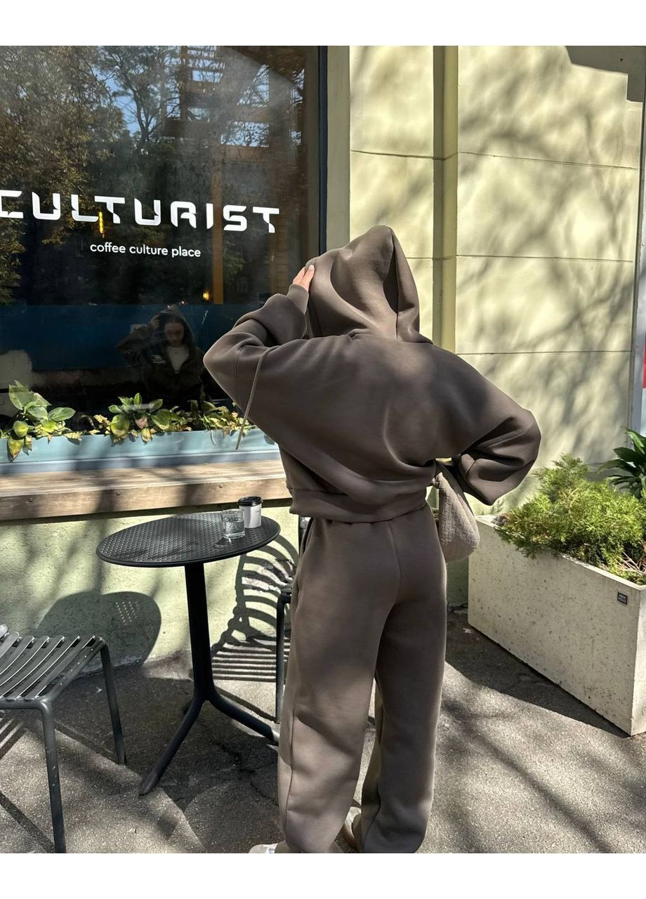 Жіночий костюм з тринитки на флісі з капюшоном No Brand (365804759)