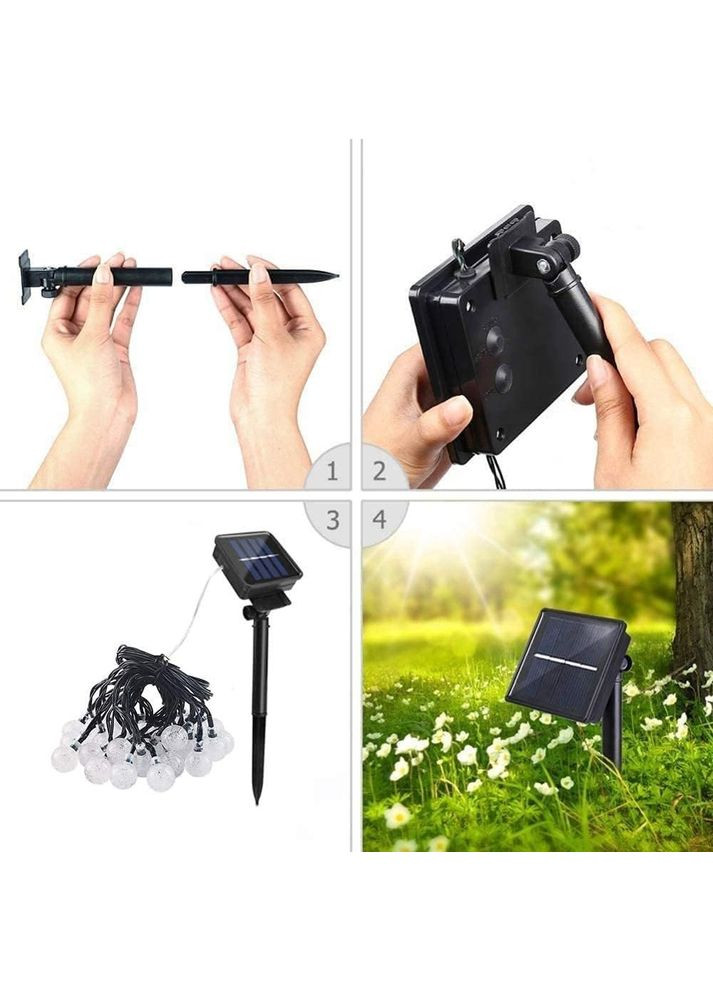 Уличная светодиодная гирлянда Solar 12 метров 100 LED на солнечной батарее "Молочные шары" SunLamp (305572029)