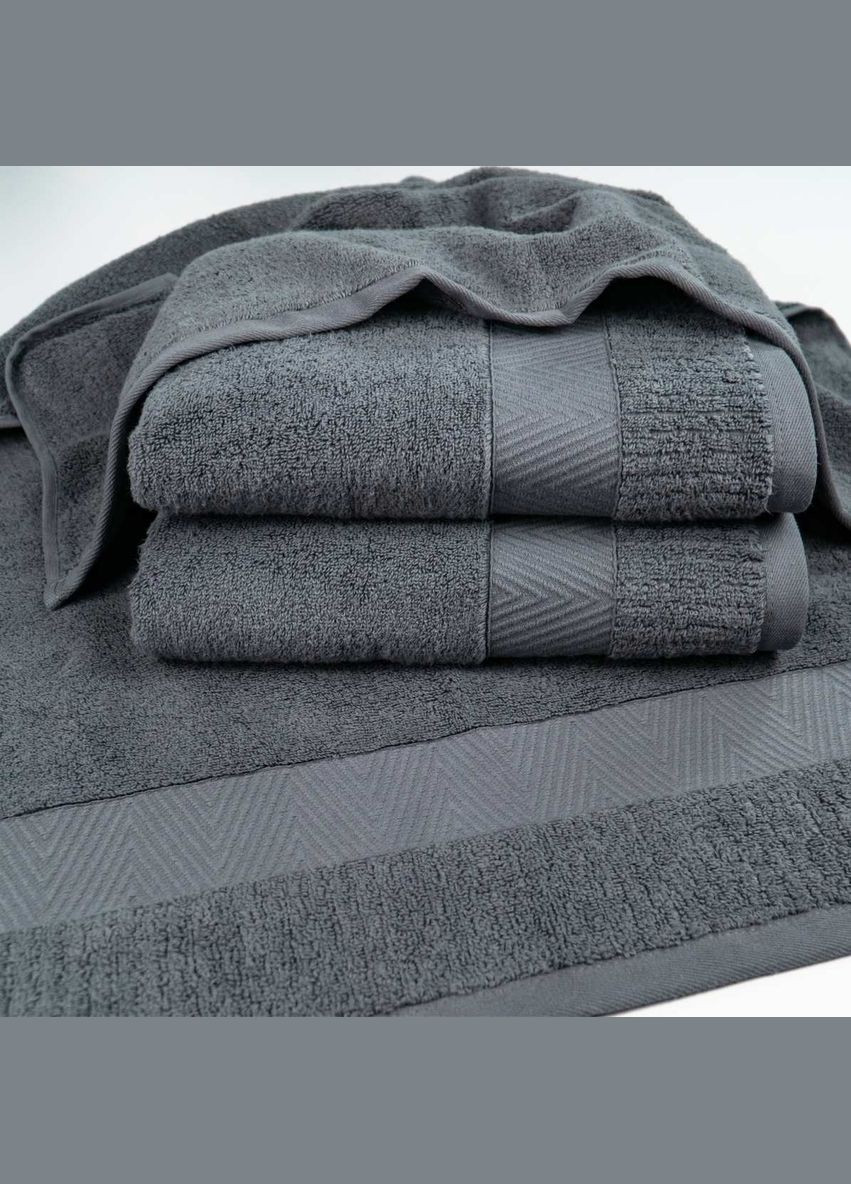 GM Textile полотенце махровое для лица и рук 40x70см премиум качества зеро твист бордюр 550г/м2 () серый производство -
