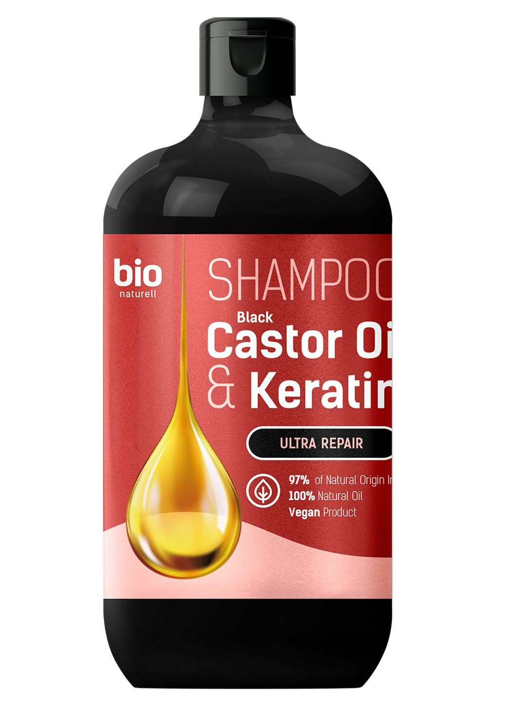 Шампунь для всіх типів волосся Black Castor Oil & Keratin 946 мл Bio Naturell (283017567)
