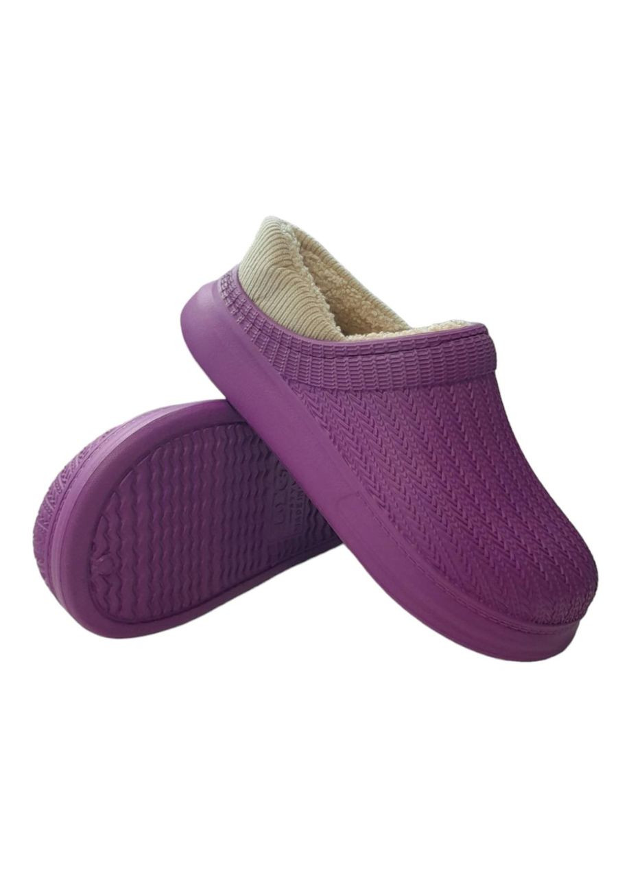 Сиреневые женские утепленные сабо style размер (24 см) серого цвета Dago