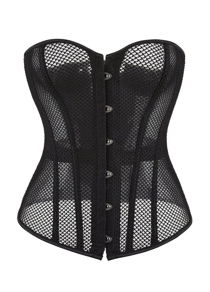 Комбінований демісезонний корсет із сітки star night з гачками та шнурівкою, чорний, s (без коробки) No Brand