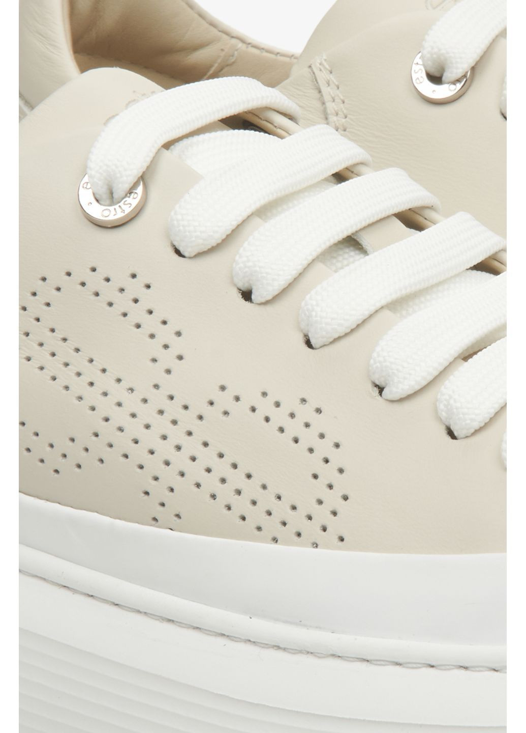 Світло-бежеві кеди низькі, колір молочний Estro