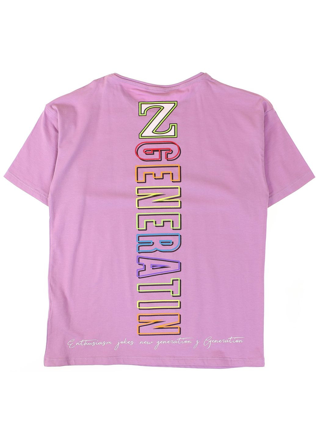 Ліловий літній футболка oversize + капрі 3147 ліловий Monili