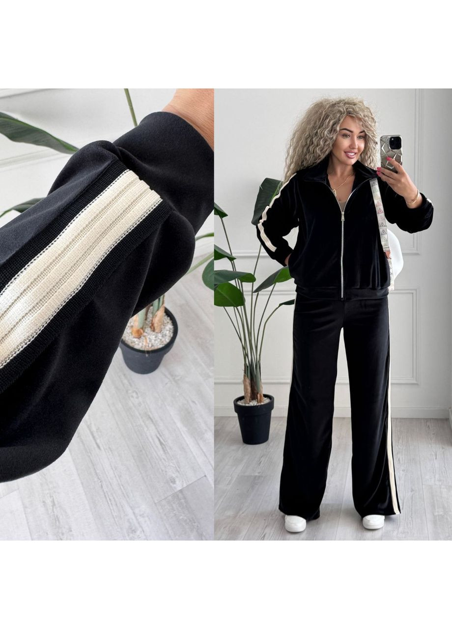 Жіночий костюм велюровий з лампасами Style Point (354700022)