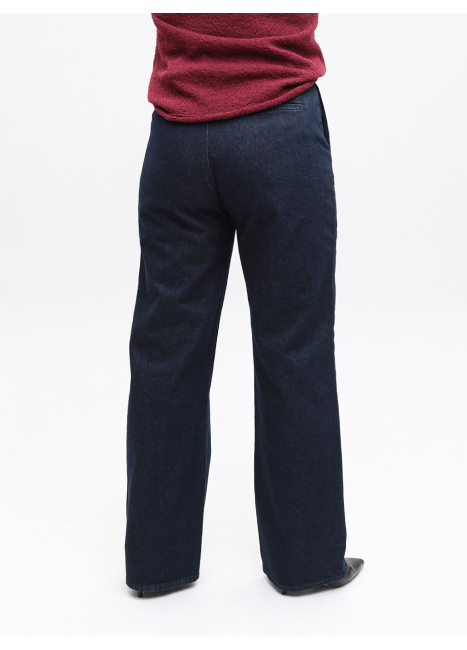 Джинси жіночі широкі темно-сині довгі Палаццо Cracpot - (369668953)