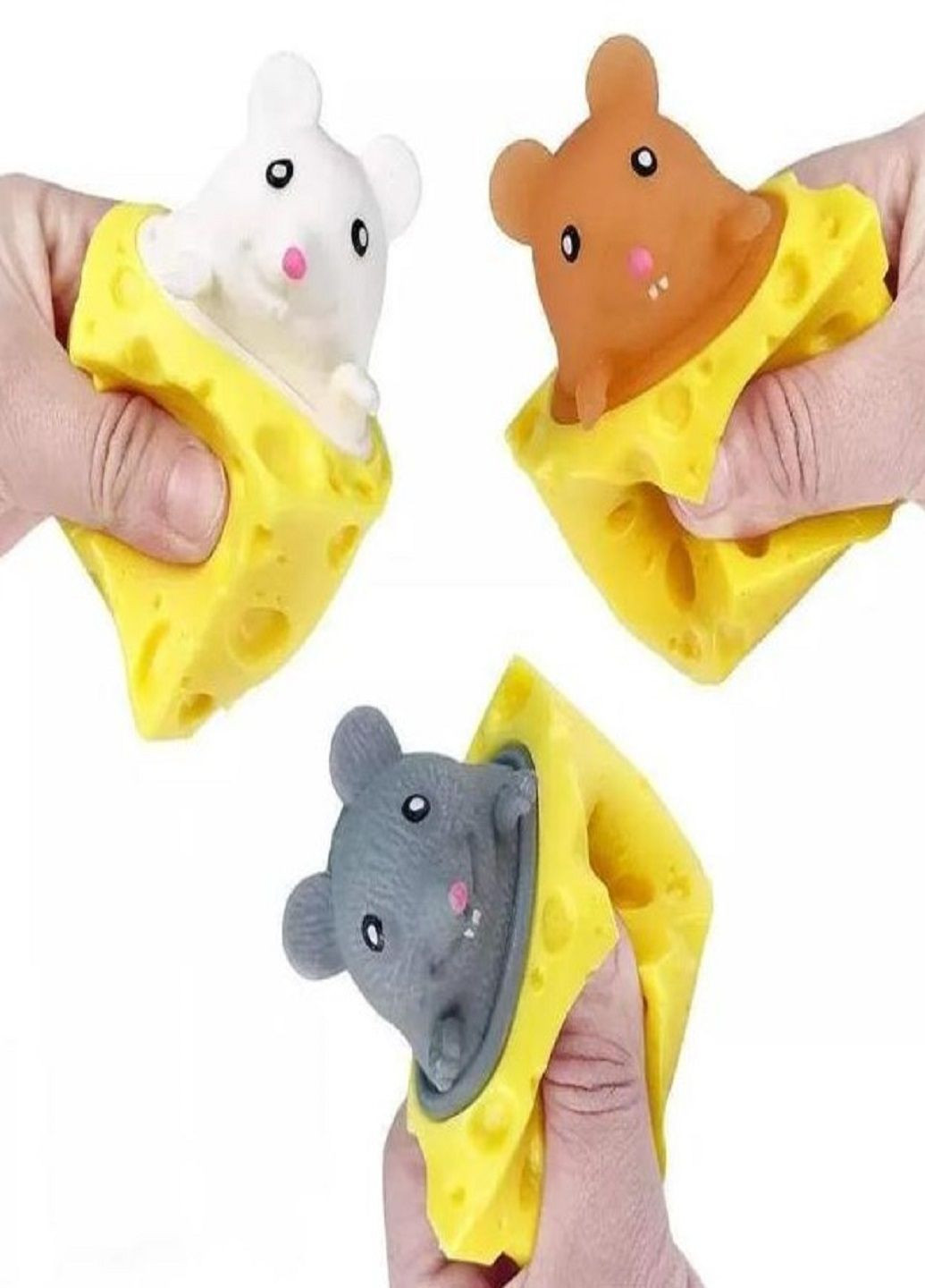 Игрушка-антистресс сжималка Мышка в сыре Коричневая VTech (314693980)