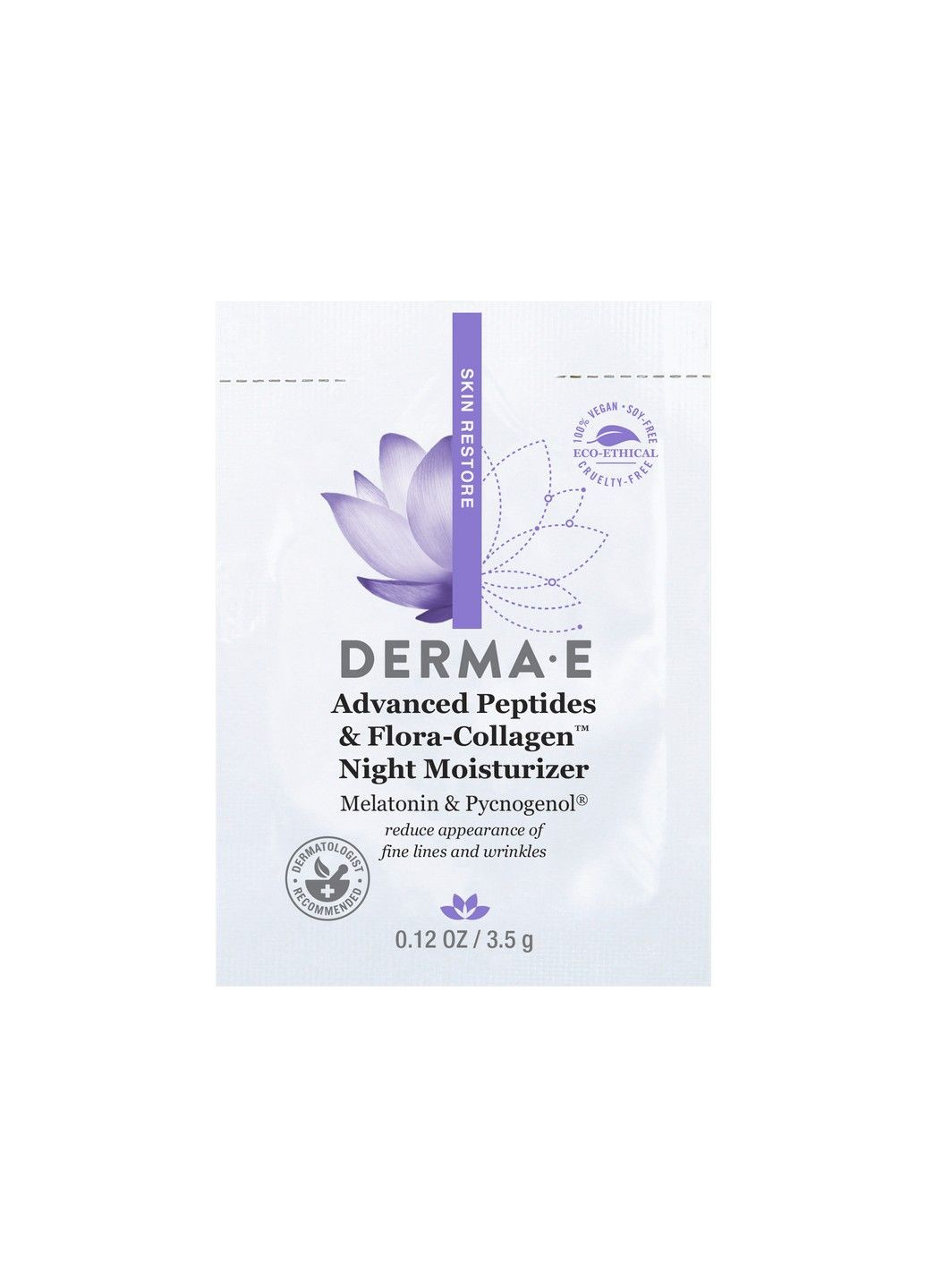 Пробник Ночной увлажняющий пептидный крем Skin Restore Advanced Peptides & Flora- Collager Night Moisturizer 3,5г Derma E (291926017)