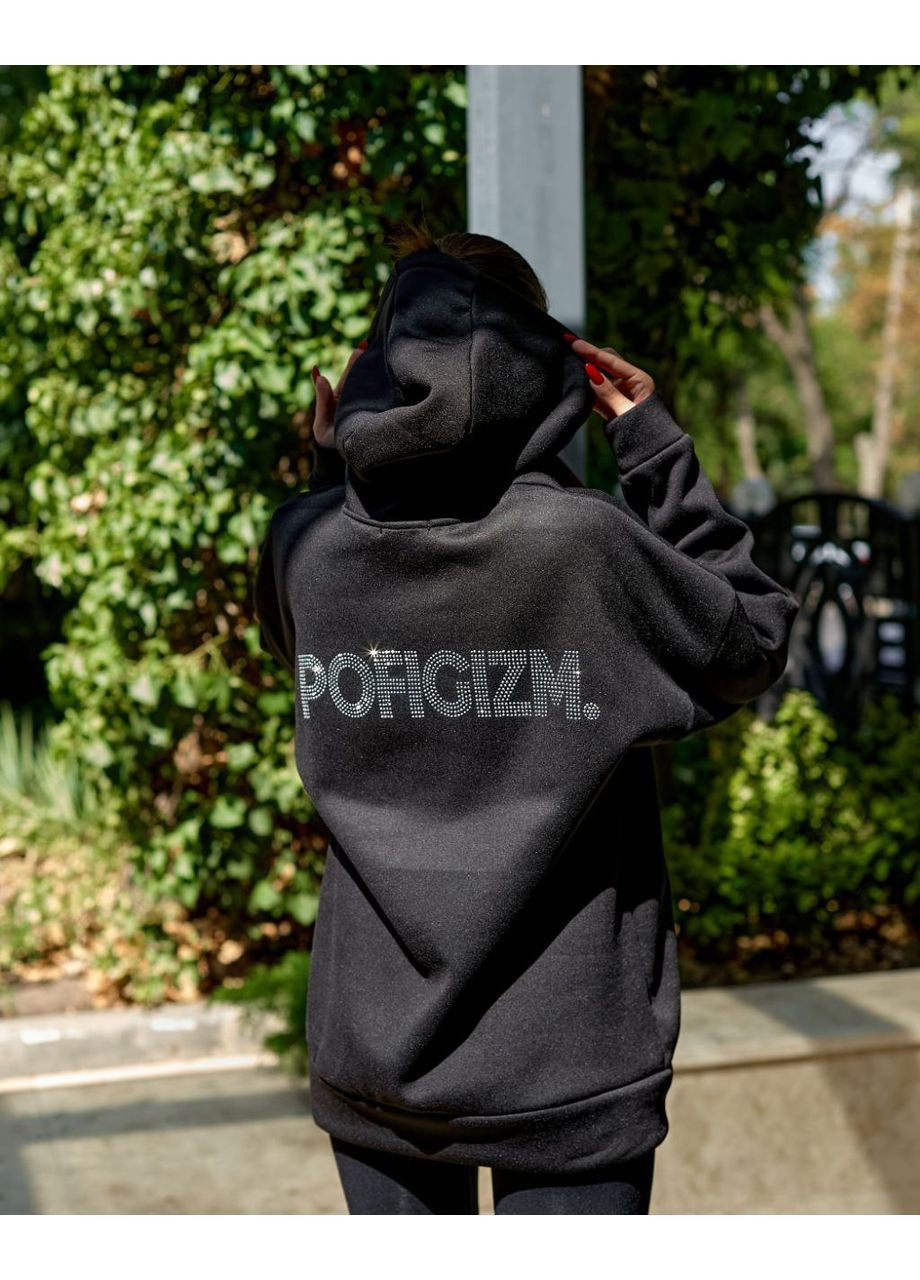 Худі батнік оверсайз тринитка гарної якості зі стразами на спині Україна (362621844)