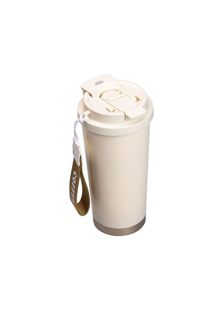 Термочашка Coffee з нержавіючої сталі з ремінцем 500 мл бежева HP-14-17BE Yiwu (353504083)