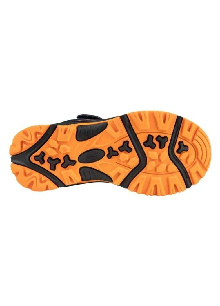 Синие повседневные осенние осенние детские ботинки для мальчика тёмно-синие с оранжевым на липучке Alpine Pro