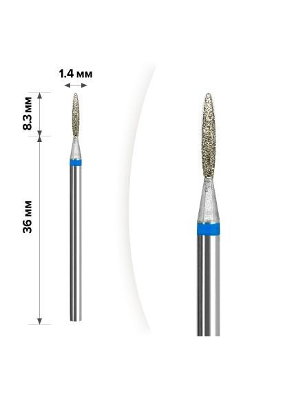 Фреза алмазная для маникюра "Пламя" Blue, 1,4*8,3мм Mart (358519541)