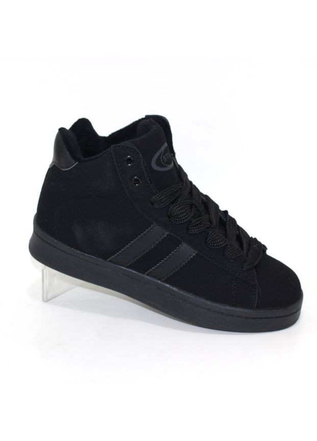 Зимові високі замшеві кросівки хайтопи Fashion чорні зими (365815798)