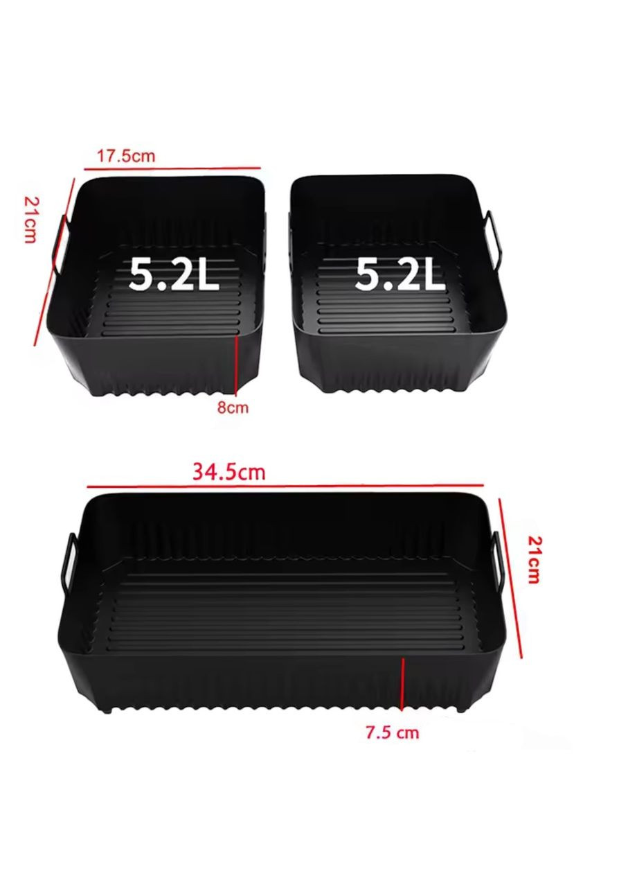 Силиконовые формы-вкладыши для аэрофритюрницы Ninja DZ071 / AF500 7 л (набор 3 шт.) No Brand (364688061)