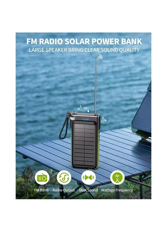Зовнішній акумулятор із сонячною панеллю Solar 20000 mAh PNW26 з радіо та БЗП No Brand (280877296)