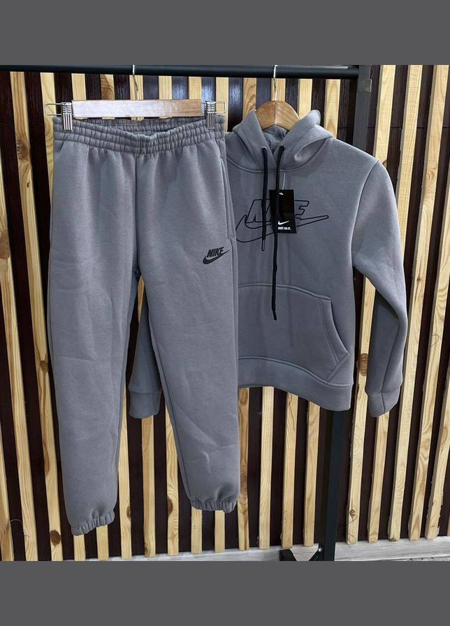 Дитячий теплий спортивний костюм Найк Nike - Спортивний костюм Nike на підлітка ✨ Сірий, 38 (146) No Brand (315690032)