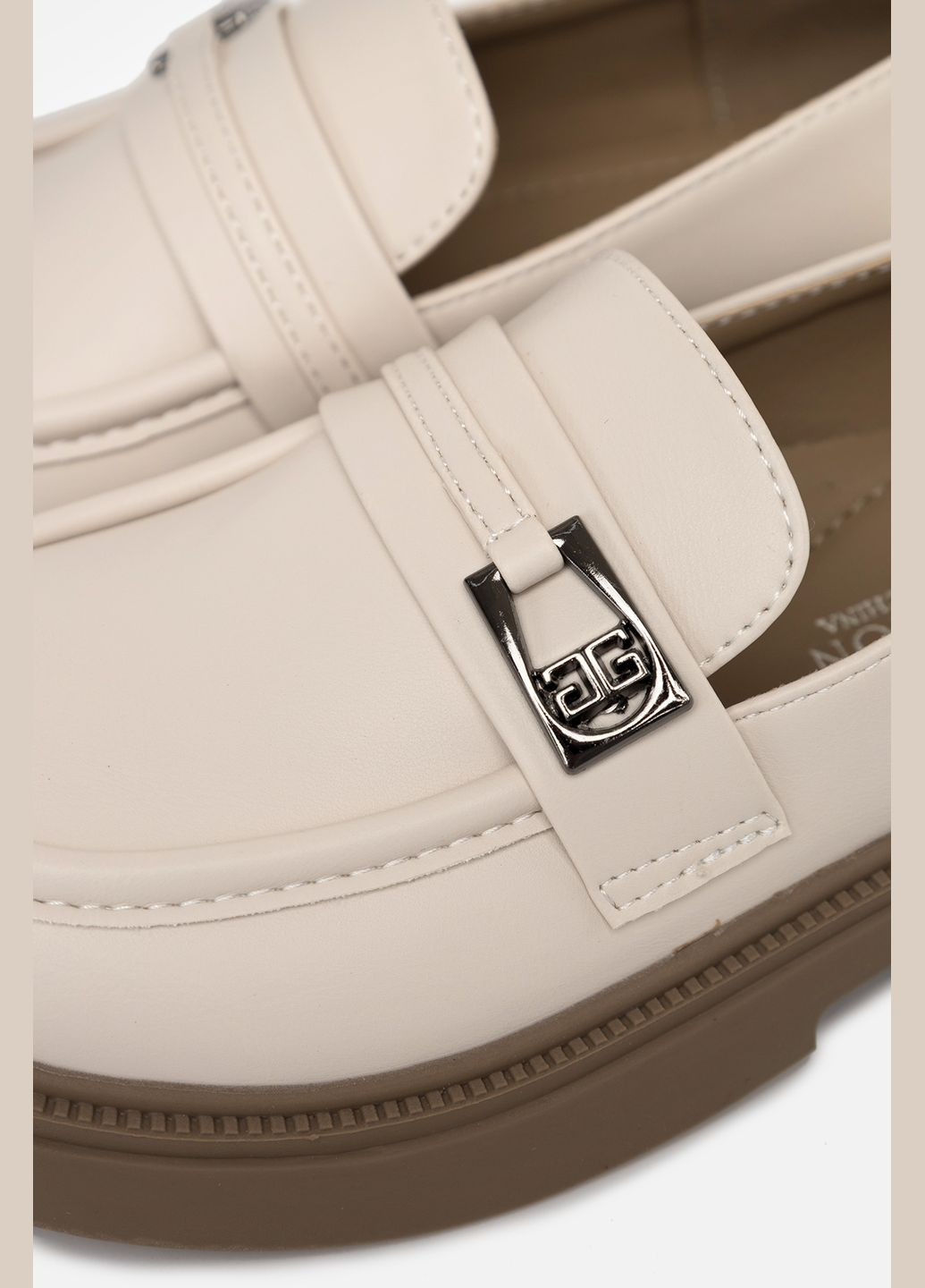 Бежевые туфли на плоской подошве для девочки цвет бежевый цб-00251101 No Brand