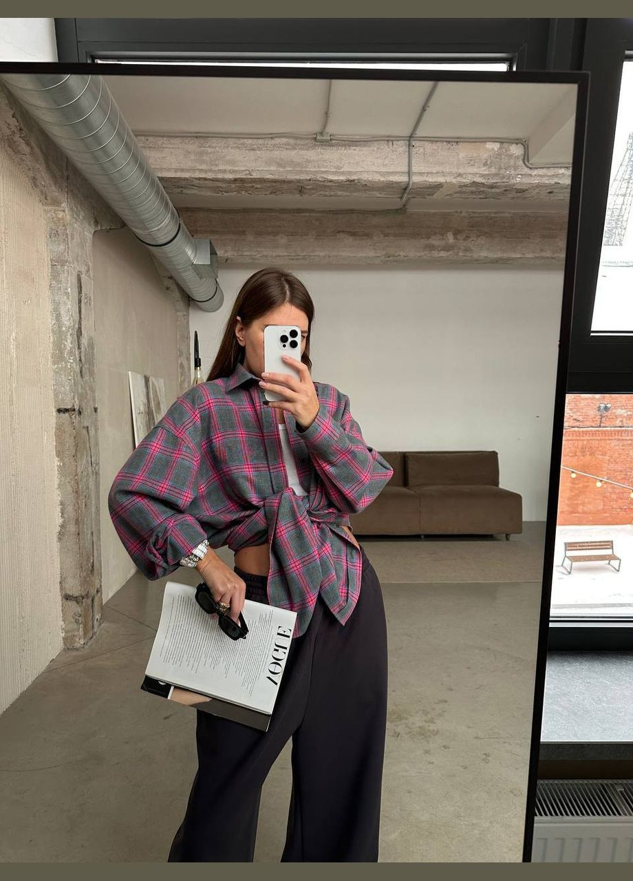 Стильна оверсайз сорочка клітинка Vakko (326559285)