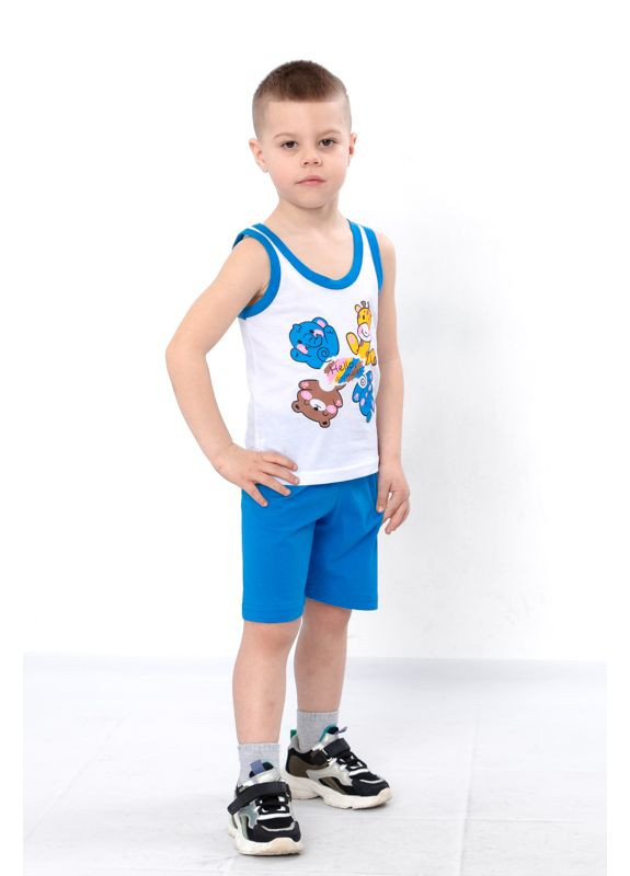 Голубой летний комплект для мальчика (майка+шорты) Носи своє
