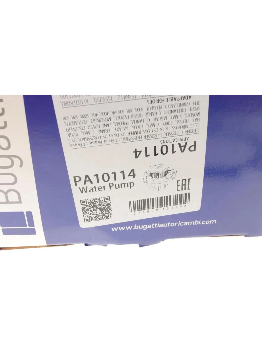 Насос воды Citroen C4-C8/Jumper/Peugeot 308/407/Ford Focus 2.0-2.2HDi/D/TDCi 06-(B/B)(8 лоп) PA10114 UA63 Bugatti (345759283)
