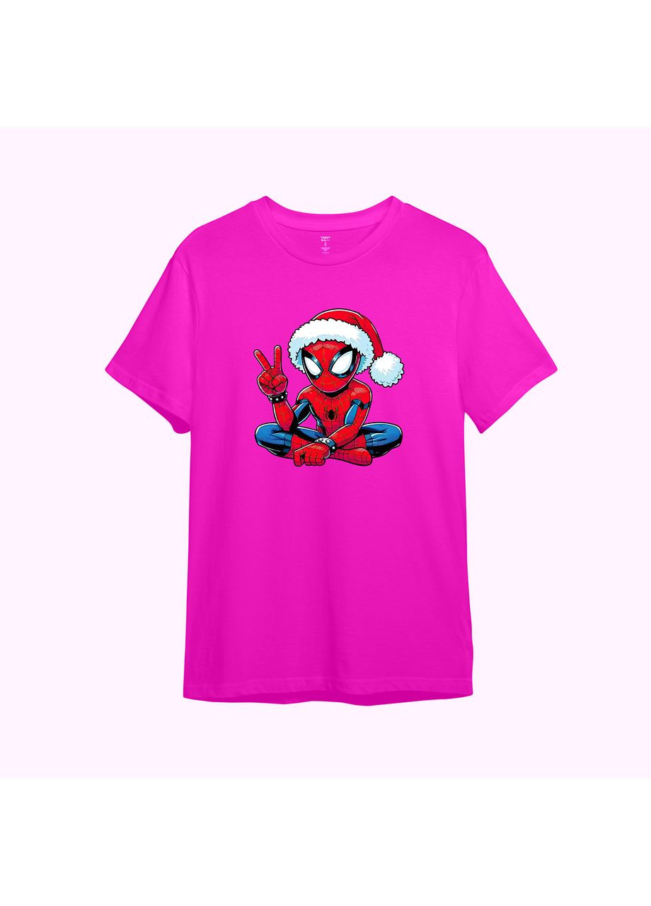 Рожева демісезонна дитяча новорічна футболка з принтом "павуча місія". spiderman (10790223035) ТiШОТКА