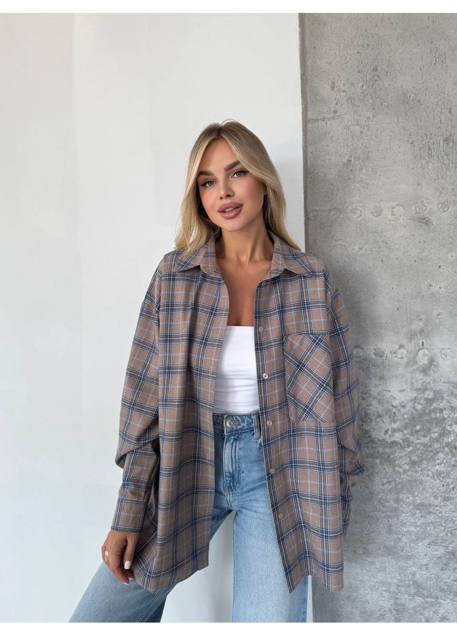 Светло-серая рубашка в клетку Garna