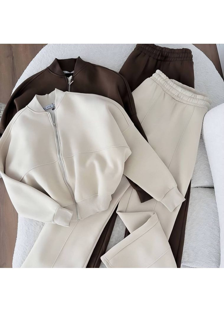 Жіночий спортивний костюм з бомбером та штанами вільного крою MonCher (365736744)