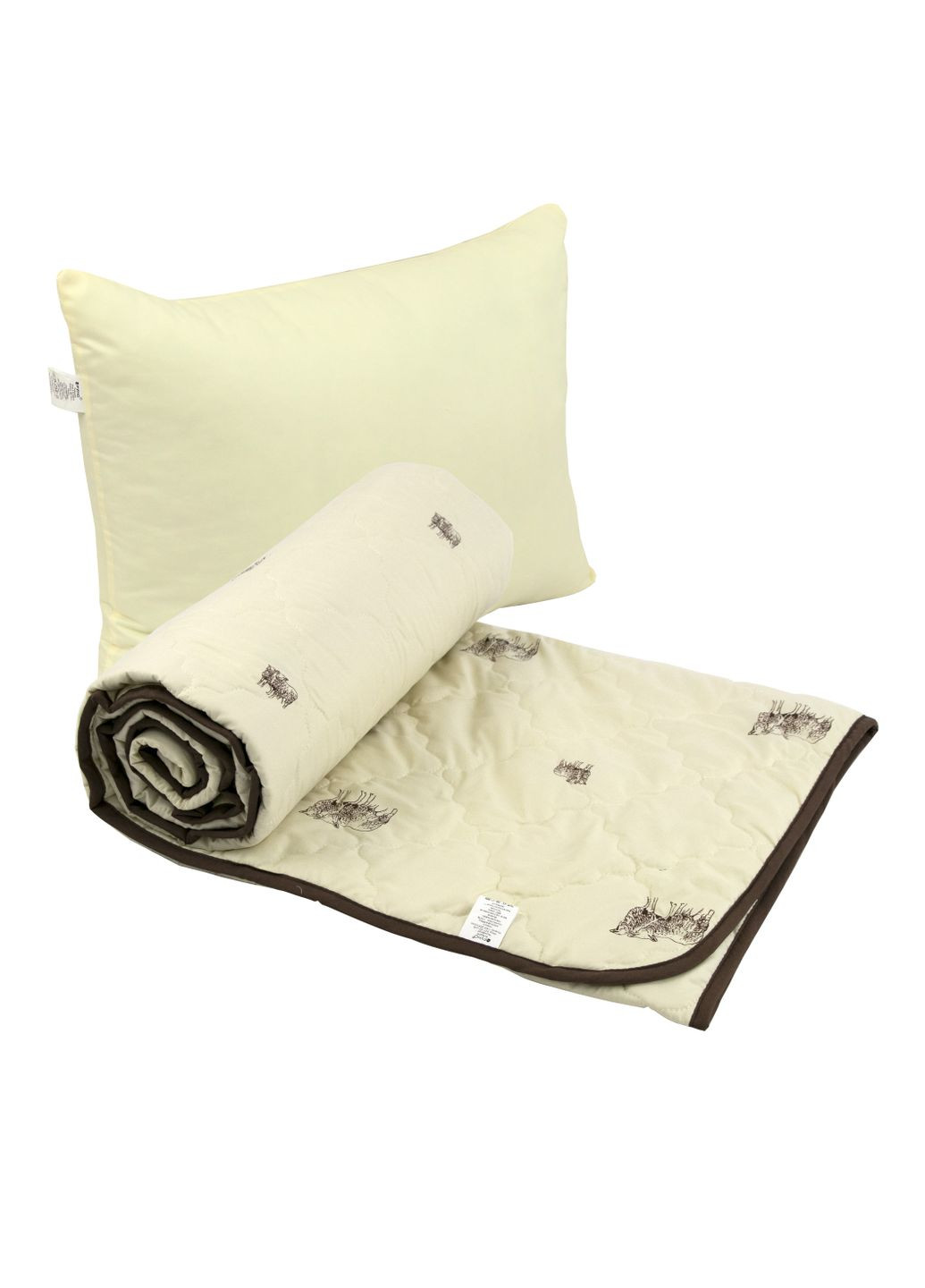 Набір ковдра 140х205 вовняна + подушка 50х70 силіконова "Comfort Sheep" Руно К_924.52ШКУ_Sheep (297829760)