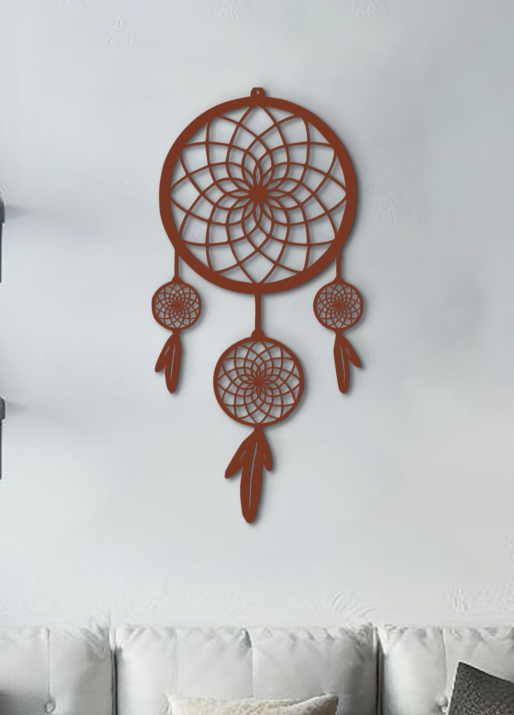 Настенный декор для дома, картина лофт "Оберег снов", декоративное панно 40х20 см Woodyard (292113087)