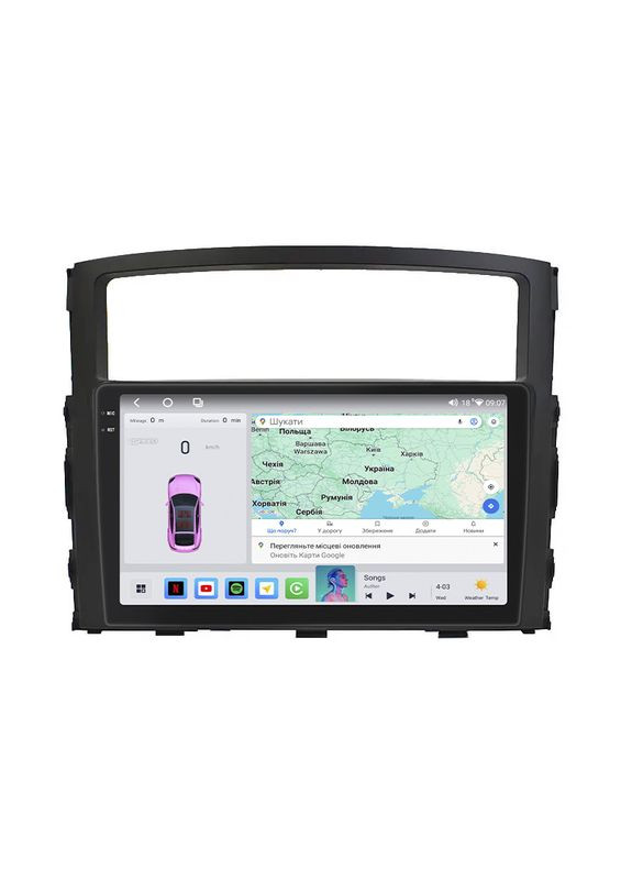 Штатная магнитола 9" для Mitsubishi Pajero IV 2006-2011 4/64 QLED CarPlay 4G Wi-Fi GPS 360 Prime 5 шт. Lesko (336198271)