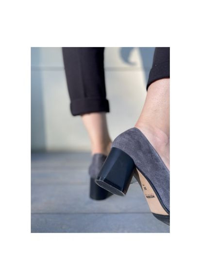 Класичні замшеві туфлі Grey Натуральна замша р. (vm-605512s) Vm-Villomi (282847013)
