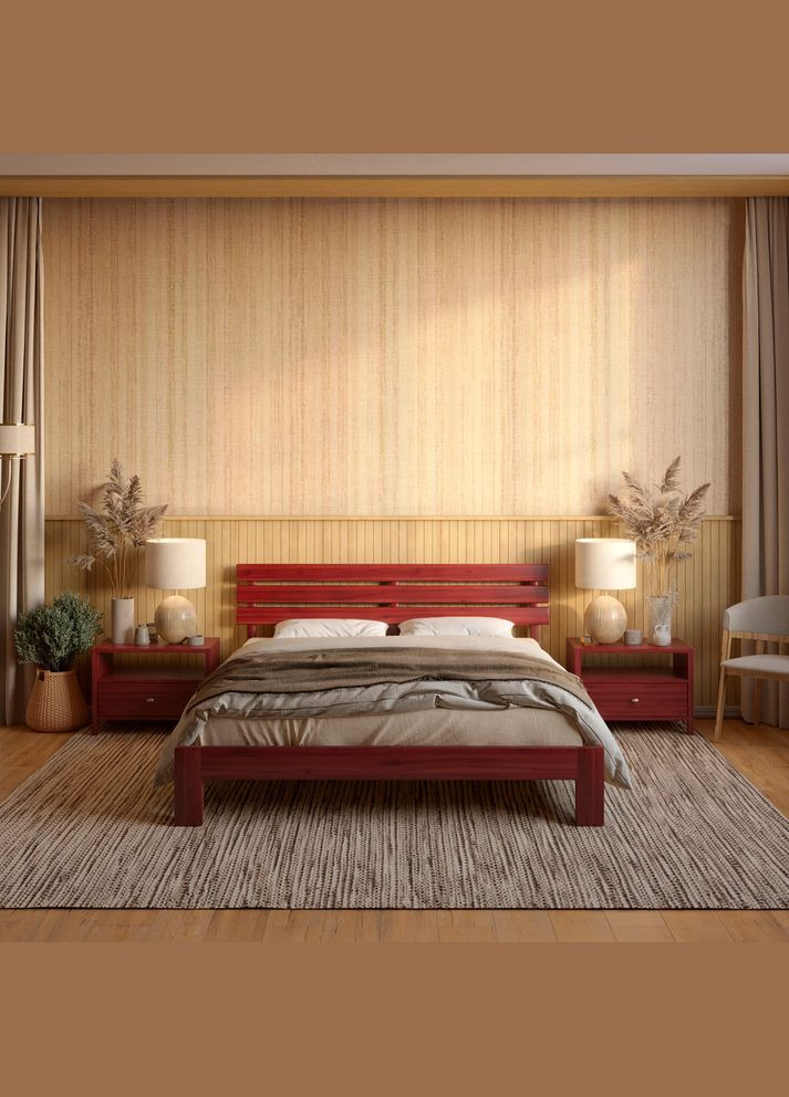 Односпальне дерев'яне ліжко Новара 90х190 см (MBG-4086) Mebigrand (366083502)