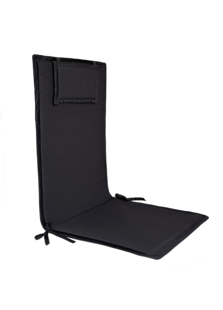 Матрац для садового крісла, лежака з підголівником 120х50х4 см чорний No Brand (324830977)
