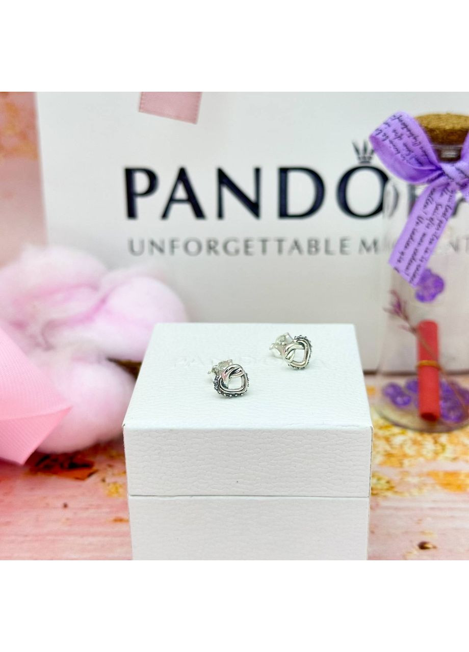 Срібні сережки Пандора кульчики "Узи любові" 298019CZ Kabluchka (355348559)
