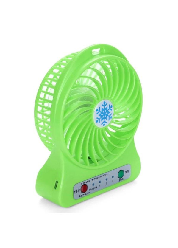 Вентилятор портативный настольный мини на аккумуляторе + USB Mini Fan 14х10х4 см, разные цвета Салатовый Po Fanu (328265823)