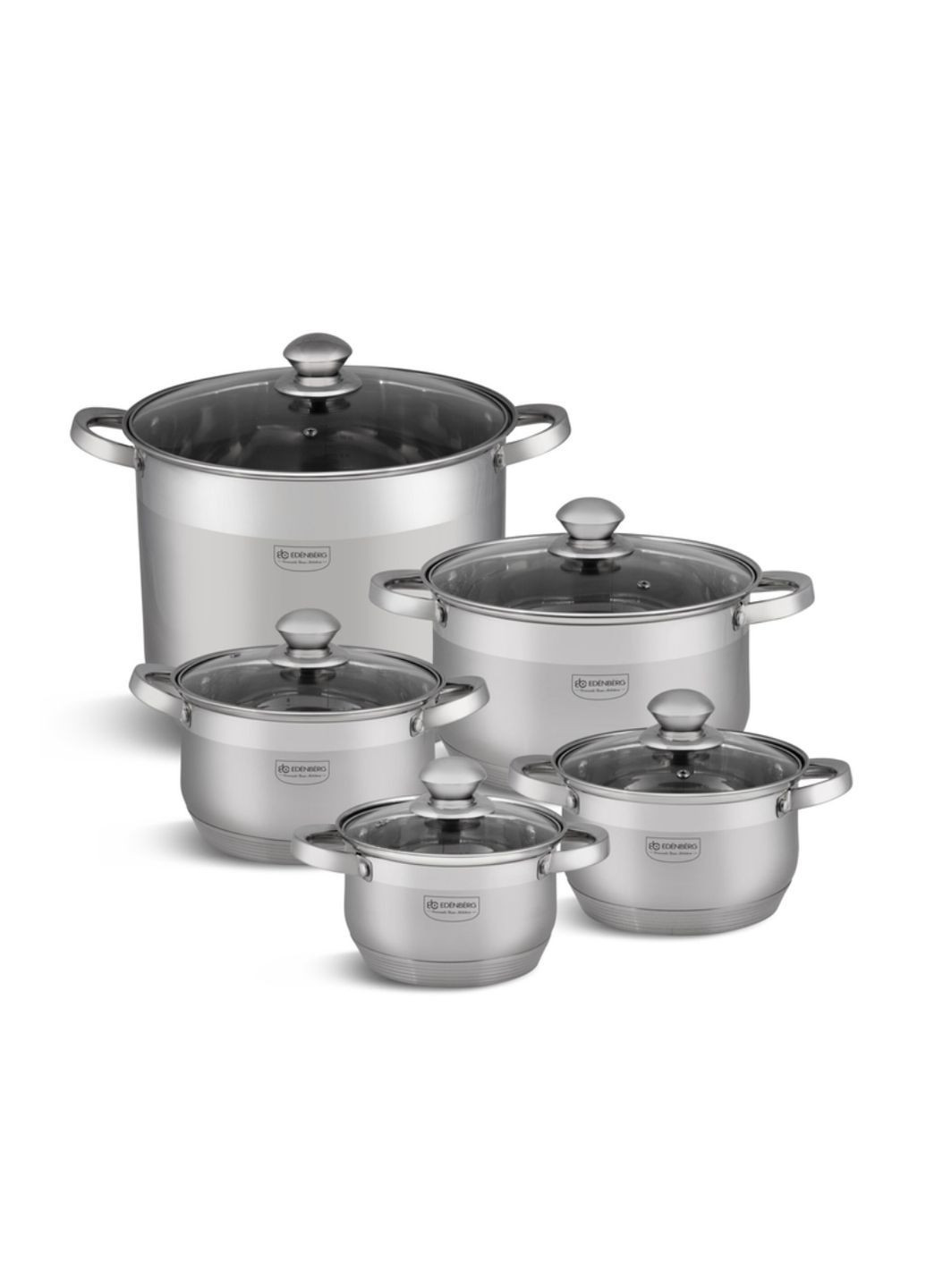Набір каструль EB-4019 з нержавіючої сталі 10 предметів (EB-4019) Edenberg (368883221)