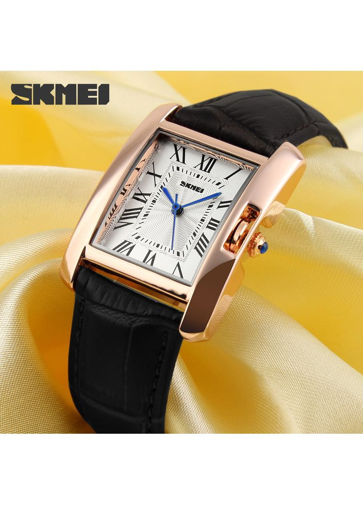 Годинники жіночі кварцові з римськими цифрами чорні шкіряні для повсякденного носіння класичні ProDobro (367264330)