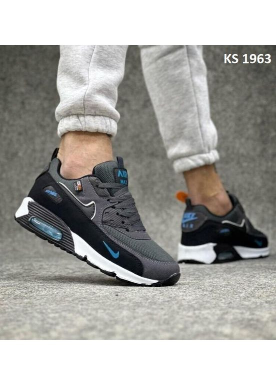 КРОСІВКИ ЖІНОЧІ NIKE AIR MAX 90 CORDURA GRAY BLACK BLUE НАЙК АІР МАКС 90 No Brand чорні демісезони (367176095)