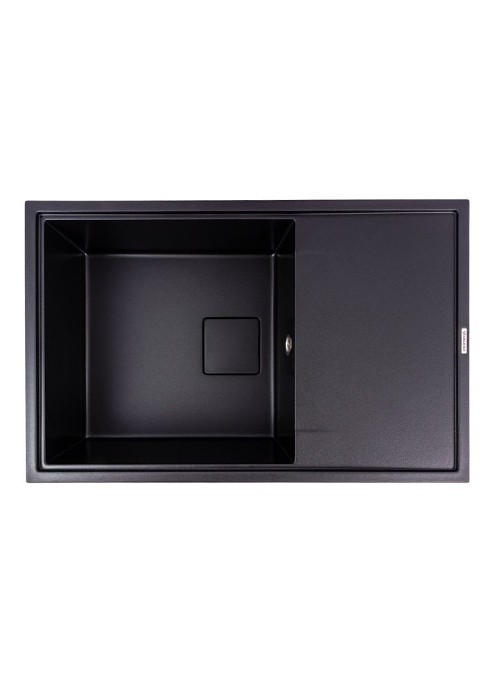 Комплект: Мойка гранитная 7950 GALANS + Смеситель Q411MB + Сифон (Черный) Valeso (353747033)