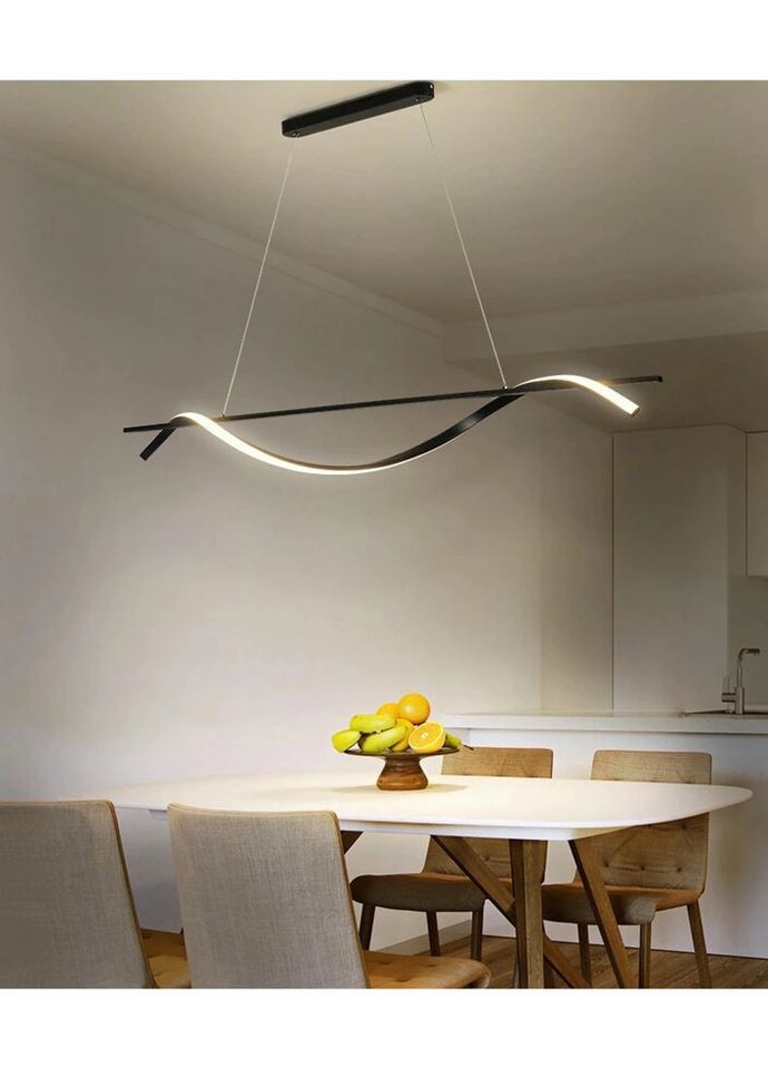 Люстра світлодіодна підвісна LED світильник для квартири на стелю ледве 26738 Чорний 30-160х10х120 см. Sunnysky (335975357)