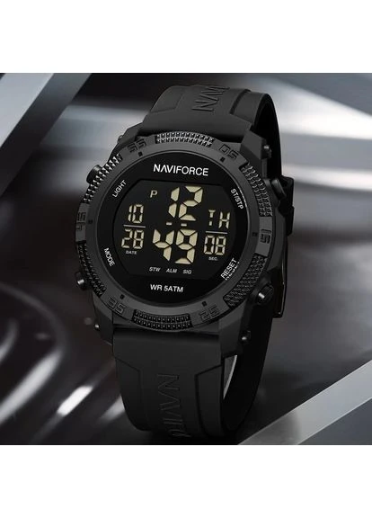 Чоловічий водостійкий спортивний тактичний годинник Europe Armor Black Naviforce (376792732)