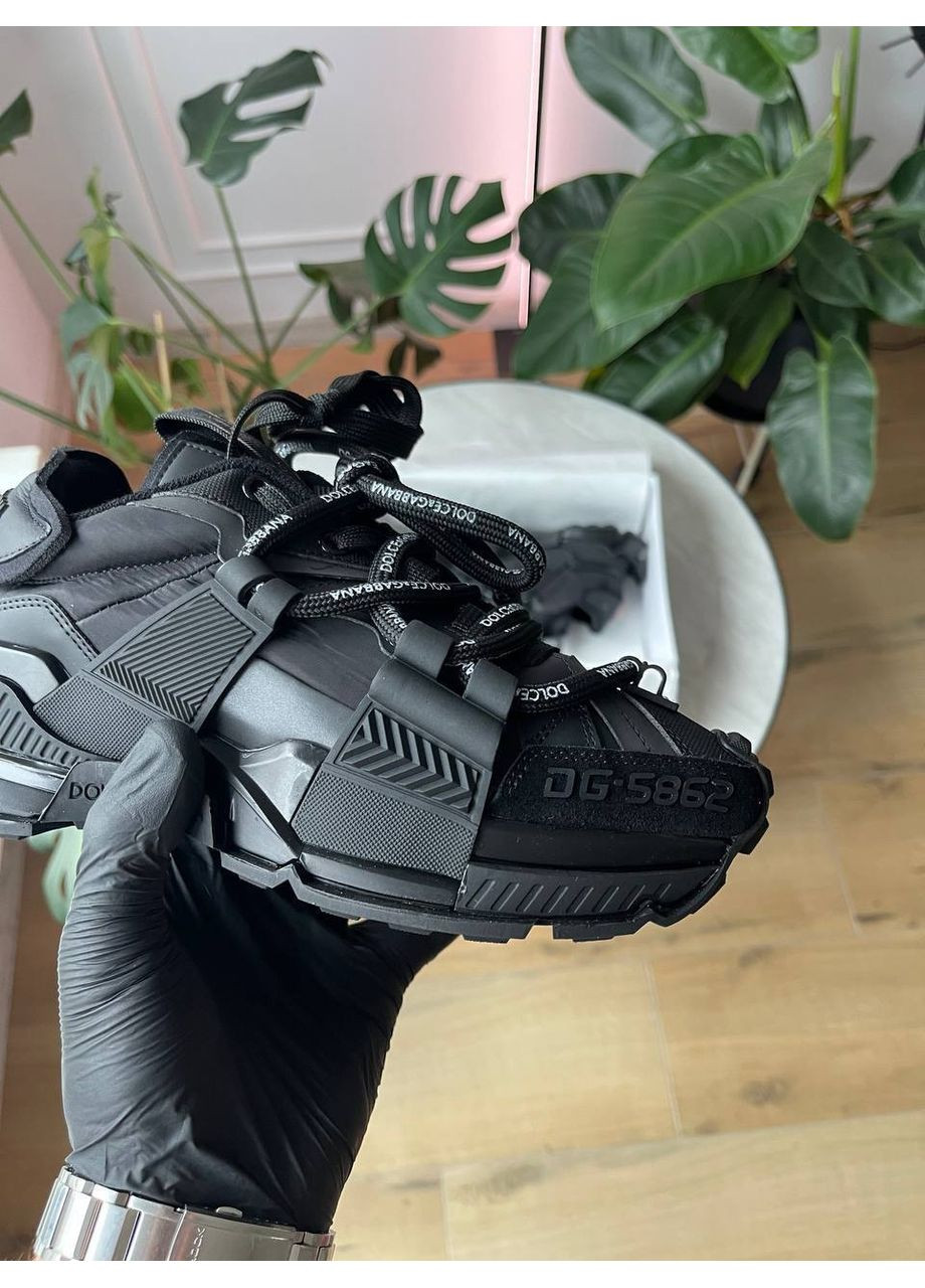 Чорні Осінні кросівки чоловічі і жіночі dolce & gabbana space black | дольче і габбана спейс чорні No Brand