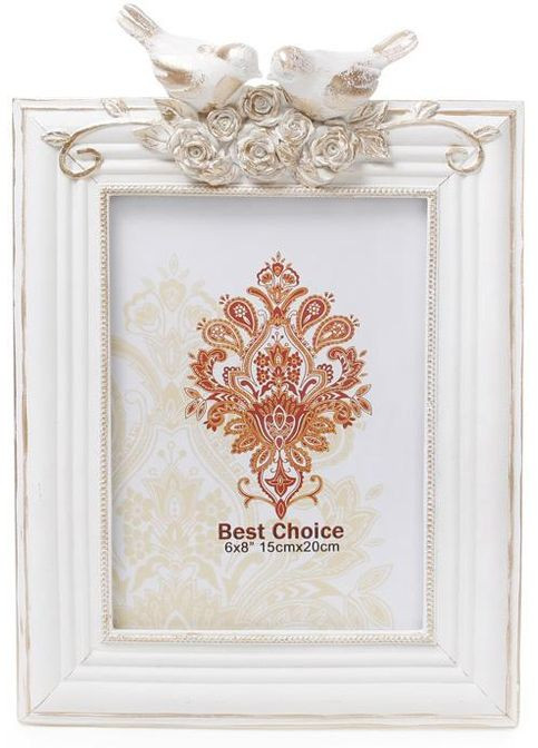 Фоторамка Tudor Синички для фото 15х20 см біла із золотом настільна рамка для дому та інтер'єру Bona (368977592)