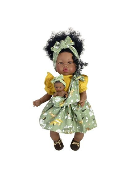 Испанская кукла мулатка с пупсом Nines d`Onil 45 см виниловая девочка для игры и объятий мягкотелая игрушка Nines D'Onil (370603557)