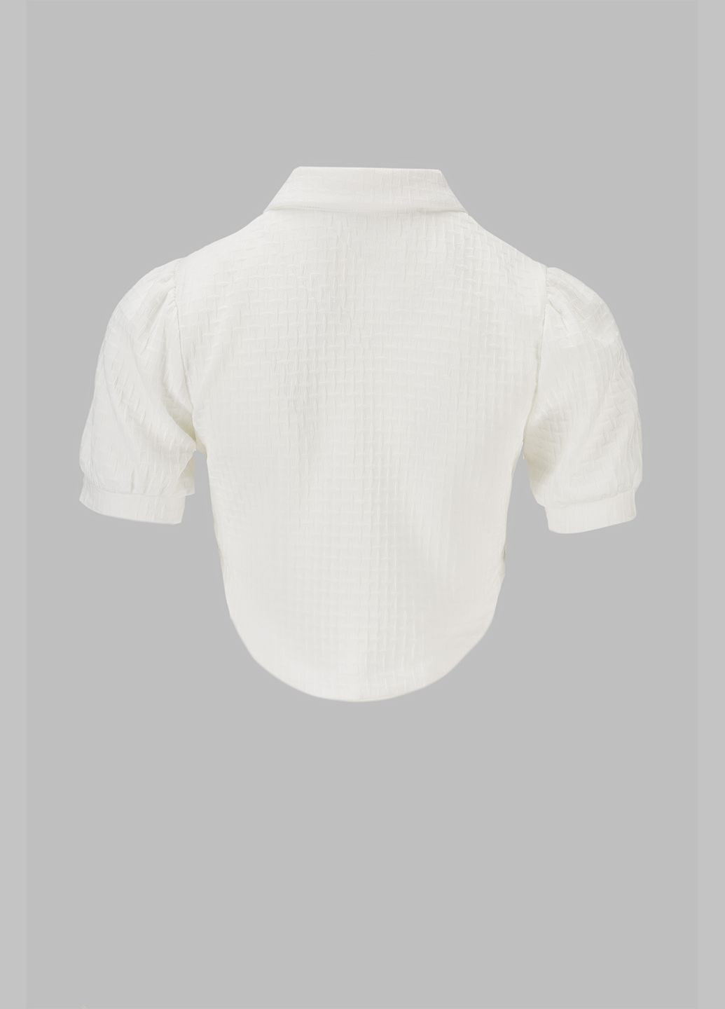 Белая повседневный рубашка однотонная No Brand