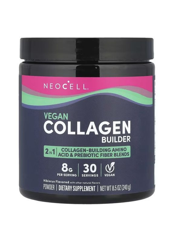 Веганский Коллаген, вкус гибискуса, Vegan Beauty Builder,, 227 гр (8,5 унций) Neocell (315145945)