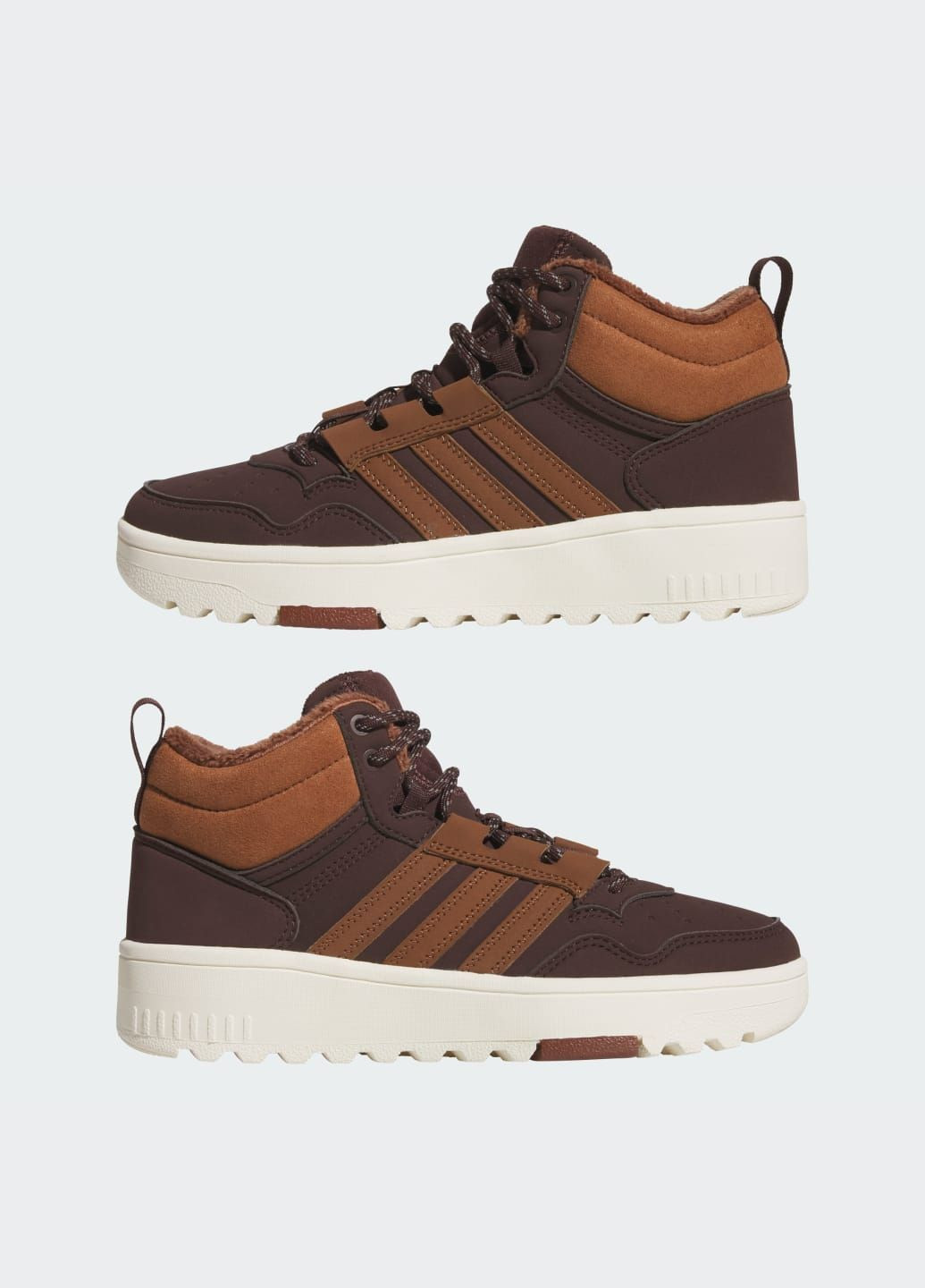 Коричневі всесезонні черевики hoops 4.0 mid kids adidas