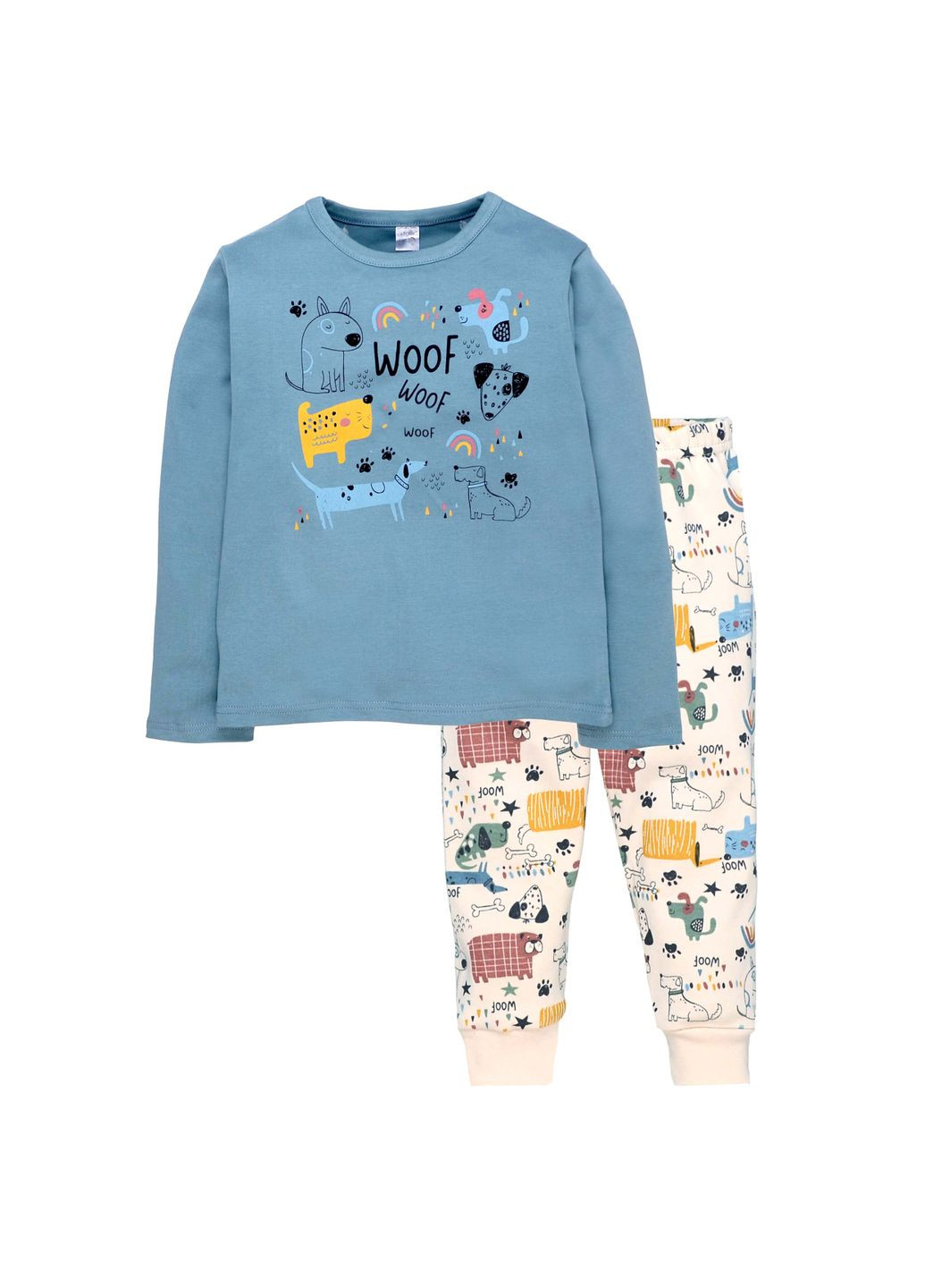 Блакитна всесезон піжама дитяча татошка - зручна та стильна кофта + брюки JUGO 0106347сот